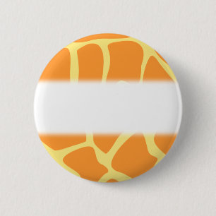Leuchtorange-und Gelb-Giraffen-Druck-Muster Button