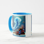Leuchtquallen und tropische Fische. Tasse (Vorderseite Links)
