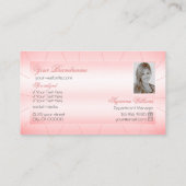 Leuchtrosa mit Diamanten und Foto Glamourös Visitenkarte (Rückseite)