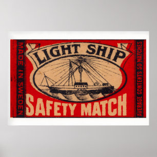 Leuchtschiff - Matchbox Druck - Schweden Wandkunst Poster