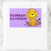 Leuchtschild Name lila ID-Aufkleber Rechteckiger Aufkleber (Tasche)