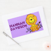 Leuchtschild Name lila ID-Aufkleber Rechteckiger Aufkleber (Umschlag)