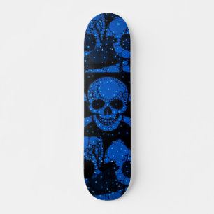 Leuchtstoff blaues Grün-Schädel Bling Skateboard