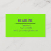 Leuchtstoff grüne Fettschrift Visitenkarte (Rückseite)