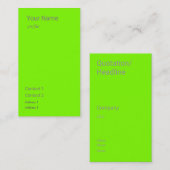 Leuchtstoff grüne Vertikale Visitenkarte (Vorne/Hinten)