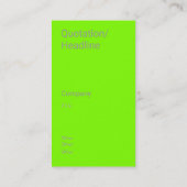 Leuchtstoff grüne Vertikale Visitenkarte (Rückseite)