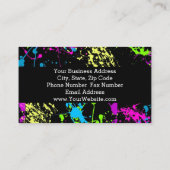 Leuchtstoff Neonfarben-Spritzer-Künstler bunt Visitenkarte (Rückseite)