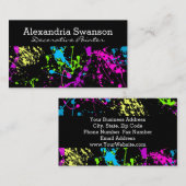 Leuchtstoff Neonfarben-Spritzer-Künstler bunt Visitenkarte (Vorne/Hinten)