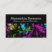 Leuchtstoff Neonfarben-Spritzer-Künstler bunt Visitenkarte (Vorderseite)