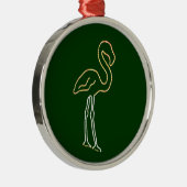 Leuchtstoffflamingo Silbernes Ornament (Rechts)