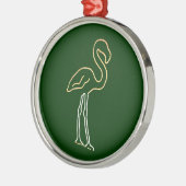 Leuchtstoffflamingo Silbernes Ornament (Links)