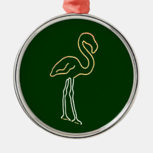 Leuchtstoffflamingo Silbernes Ornament
