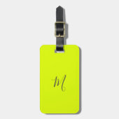Leuchtstoffgelb - schicke monogramm Gepäckmarke Gepäckanhänger (Vorderseite vertikal)