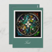 Leuchtstoffhaltiges Glaskreuz Postkarte (Vorne/Hinten)