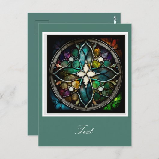 Leuchtstoffhaltiges Glaskreuz Postkarte (Vorne/Hinten)