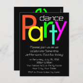 Leuchtstofflampen Neonlichter Dance Party Einladun Einladung (Vorne/Hinten)