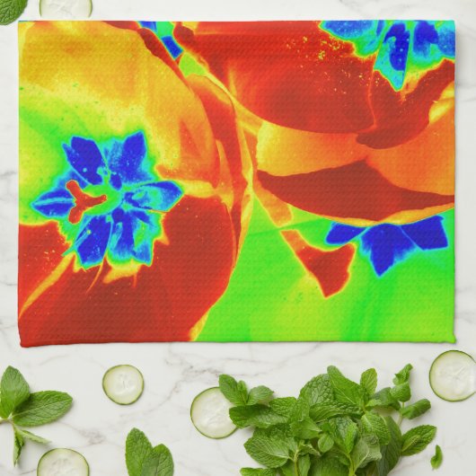 Leuchtstofftulips Küchentuch (Gefaltet)