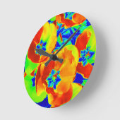 Leuchtstofftulips Runde Wanduhr (Winkel)