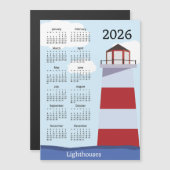 Leuchtturm 2026 Kalender Magnetkarte (Vorne/Hinten)