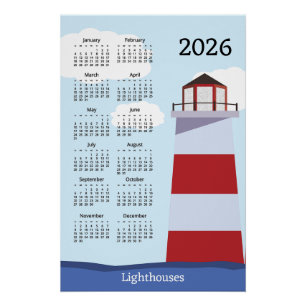 Leuchtturm 2026 Kalenderposter Poster