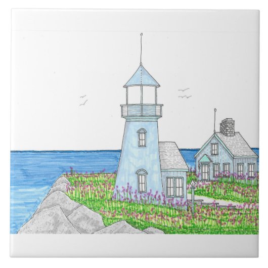 Leuchtturm 2 Keramik Tile Fliese (Vorderseite)