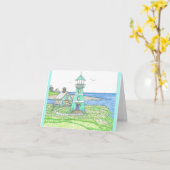 Leuchtturm 5 gefaltete Karte (Gelbe Blume)