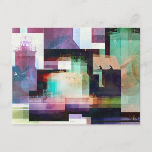 Leuchtturm Abstrakt Postkarte (Vorderseite)