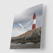 Leuchtturm am Beagle Quadratische Wanduhr (Winkel)