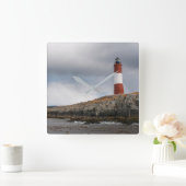 Leuchtturm am Beagle Quadratische Wanduhr (Zuhause)