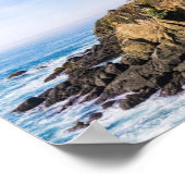 Leuchtturm am Hang Blau Himmel Weißer Haus Ozean Poster (Ecke)