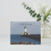 Leuchtturm am Lake Superior Postkarte (Stehend Vorderseite)