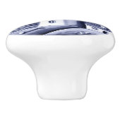 Leuchtturm am Meer in Blau und Weiß Keramikknauf (Seitenansicht)