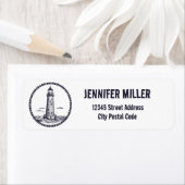 Leuchtturm am Meer in Rundseilrahmen (Insitu)