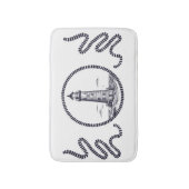 Leuchtturm am Meer in Rundseilrahmen Badematte (Vorderseite Vertikal)