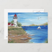 Leuchtturm am Meer Postkarte (Vorne/Hinten)