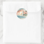 Leuchtturm am Meer Runder Aufkleber (Tasche)