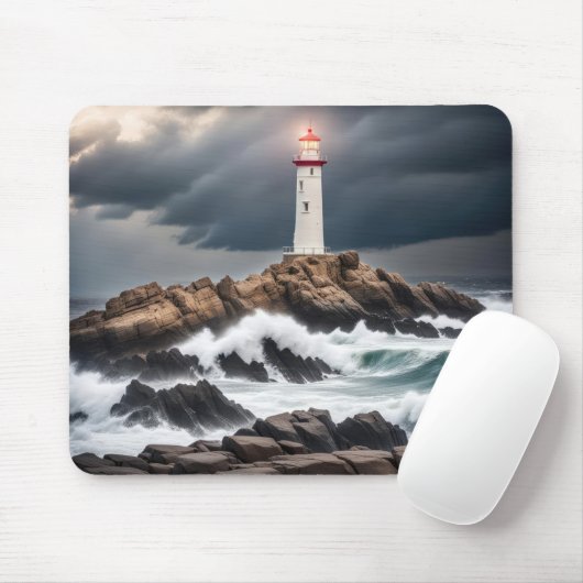Leuchtturm am Ozean Mousepad (Mit Mouse)