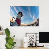 Leuchtturm am Ozeanhafen Poster (Heimbüro)