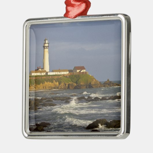 Leuchtturm am Pigeon Point Staat Beach in San 2 Silbernes Ornament (Links)