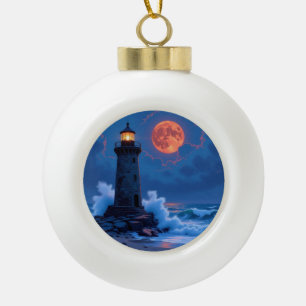 Leuchtturm am Rande der Welt Keramik Kugel-Ornament