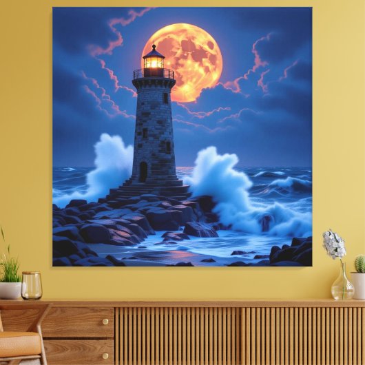Leuchtturm am Rande der Welt Leinwanddruck (Insitu (Wohnzimmer))