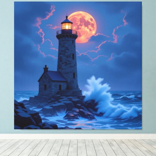 Leuchtturm am Rande der Welt Leinwanddruck (Insitu (Holzboden))