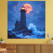Leuchtturm am Rande der Welt Leinwanddruck (Insitu (Wohnzimmer))
