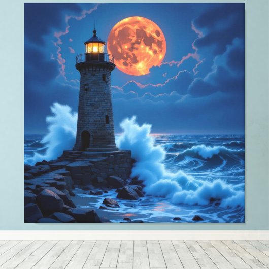 Leuchtturm am Rande der Welt Leinwanddruck (Insitu (Holzboden))