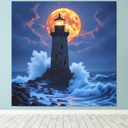 Leuchtturm am Rande der Welt Leinwanddruck (Insitu (Holzboden))