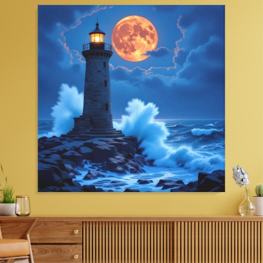 Leuchtturm am Rande der Welt Leinwanddruck (Insitu (Wohnzimmer))