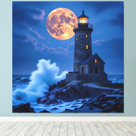 Leuchtturm am Rande der Welt Leinwanddruck (Insitu (Holzboden))