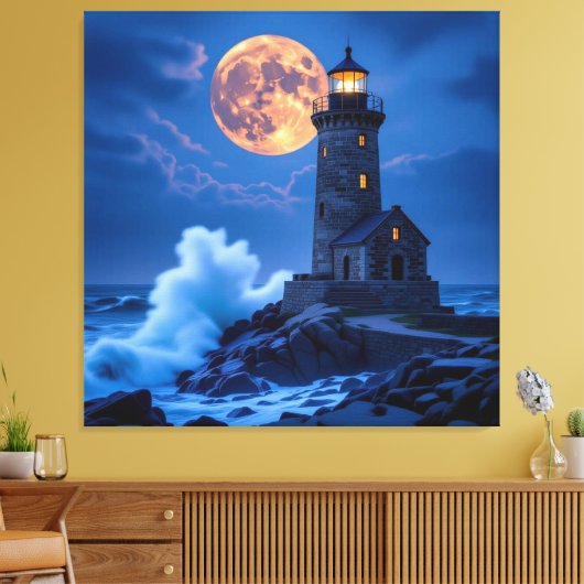 Leuchtturm am Rande der Welt Leinwanddruck (Insitu (Wohnzimmer))