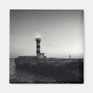 Leuchtturm am Sonnenuntergang Magnet