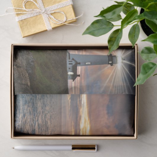 Leuchtturm am Sonnenuntergang Seidenpapier (Geschenk)